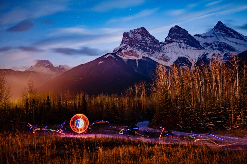 photography imitation vs. inspiration light painting outside