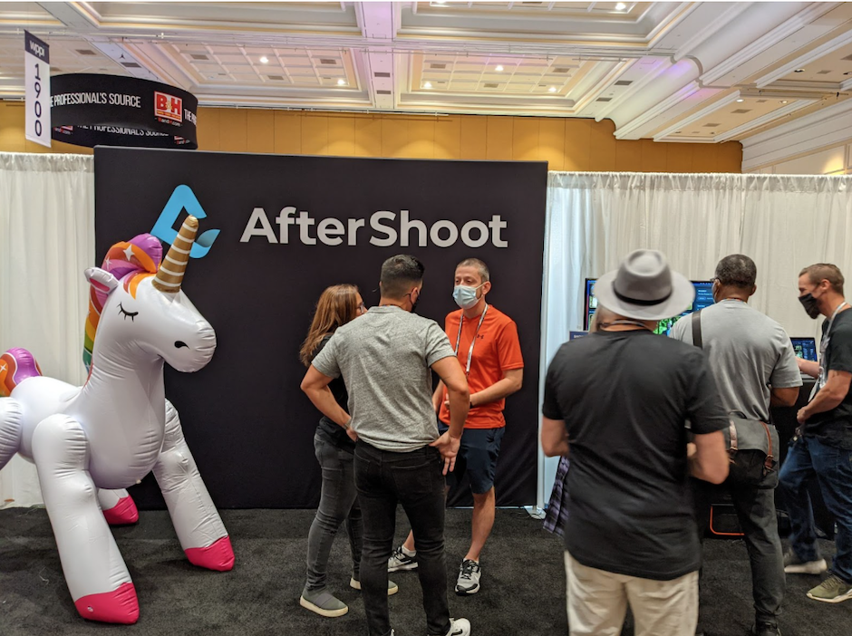 The show floor at WPPI included a blow-up Unicorn at the AfterShoot booth!